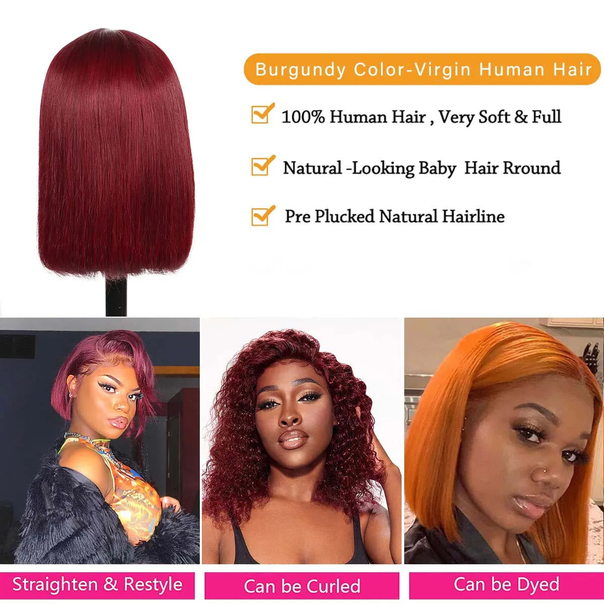 Burgundy Lace Front Wigs