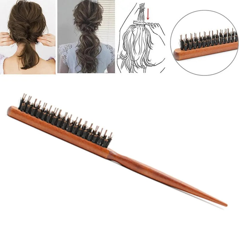 1pc Barber Pig Bristles Hair Comb
