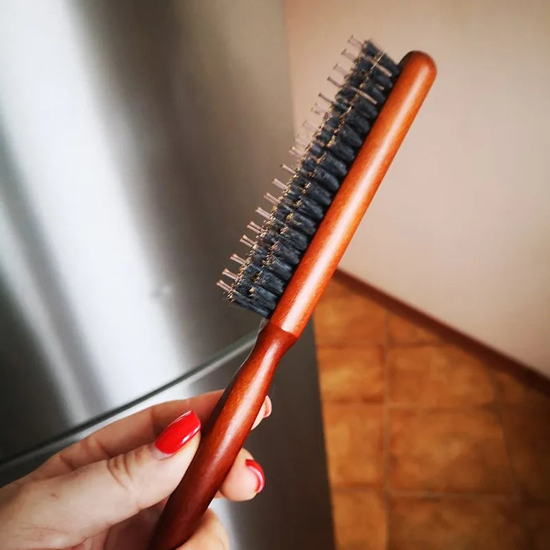 1pc Barber Pig Bristles Hair Comb