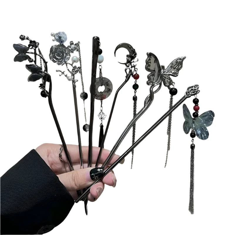 New Chinese Style Butterfly Flower Tassel Hair Stick