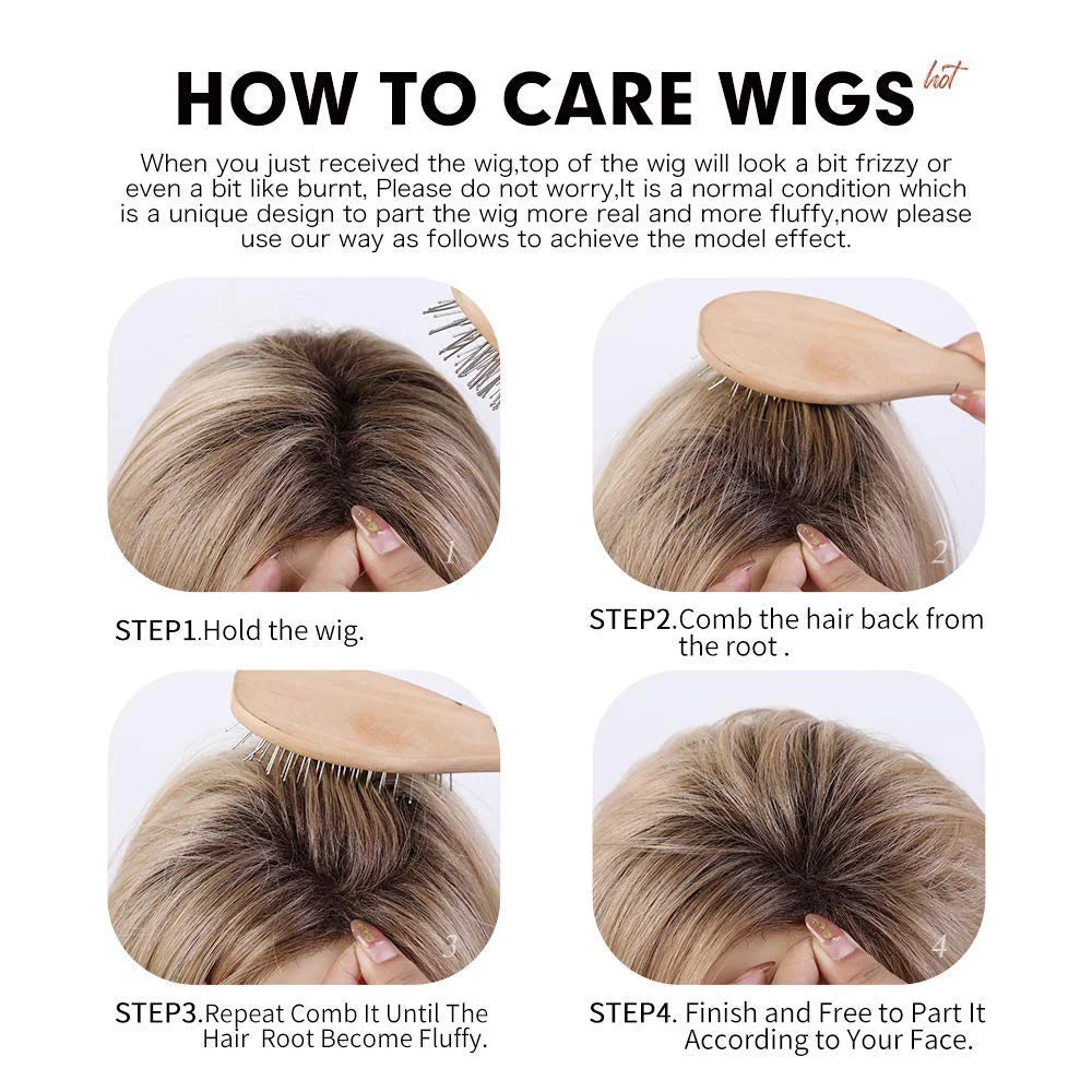 Layered Synthetic Wigs with Bangs