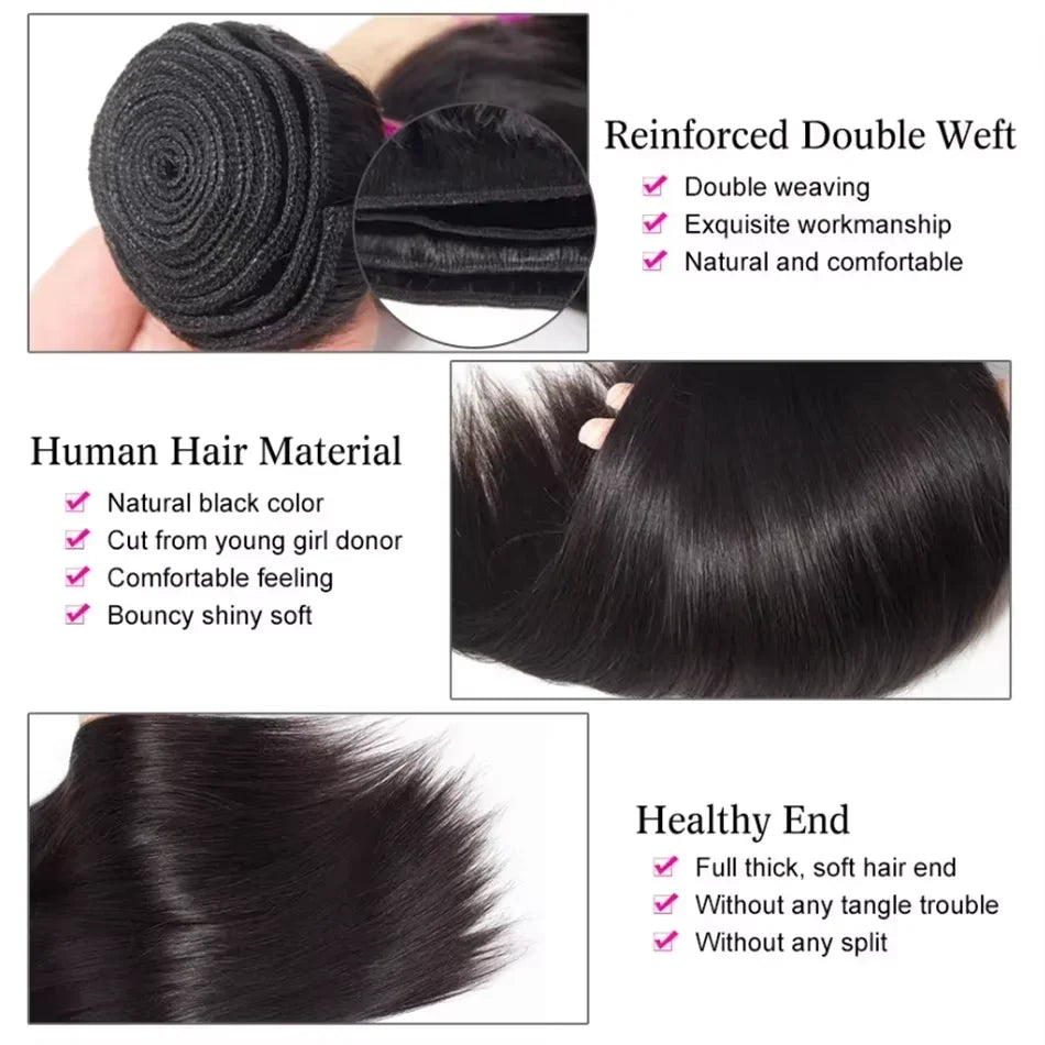Bone Straight Human Hair Bundles