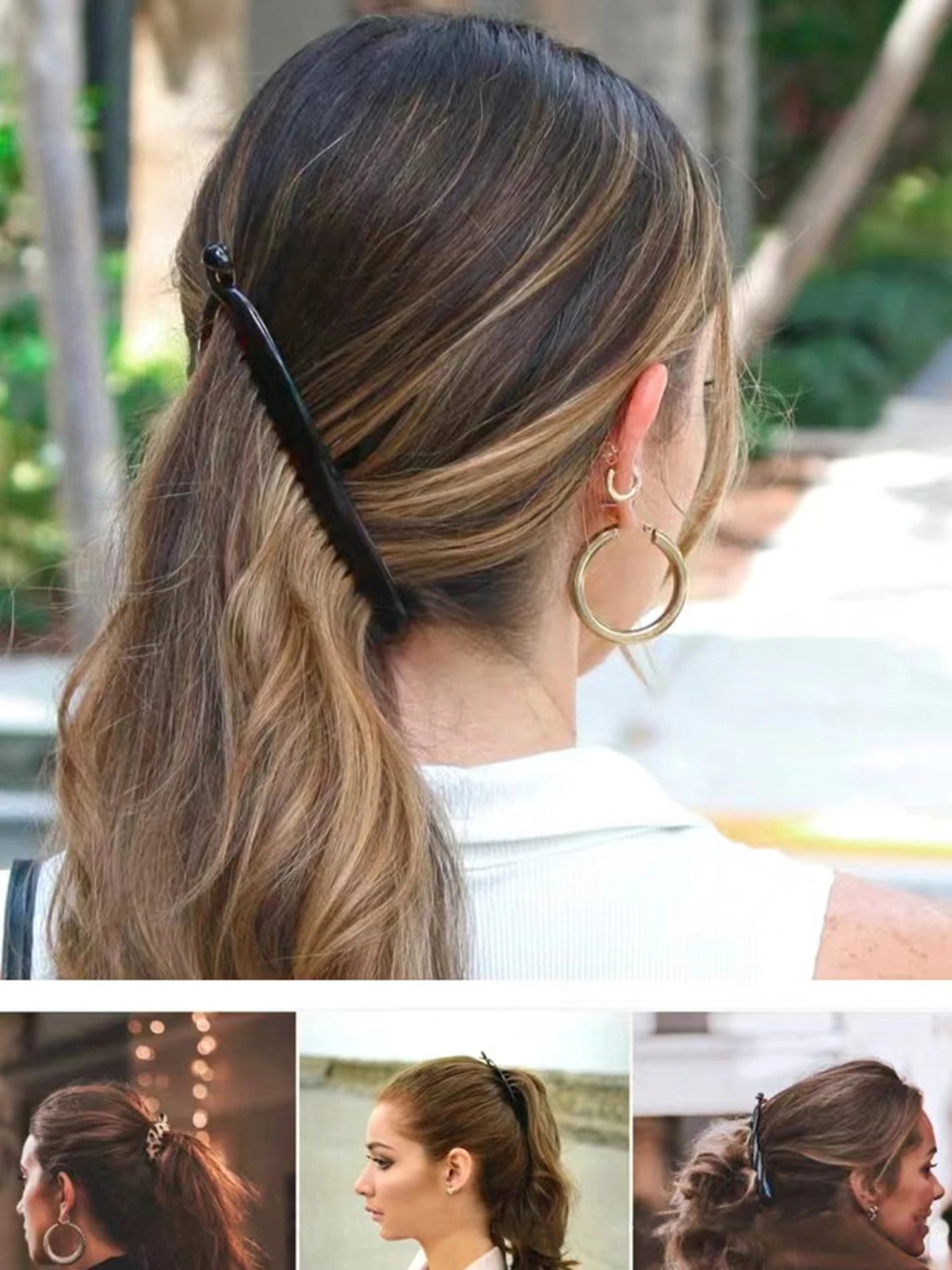 2pcs French Large Banana Clip Hair Comb Clip