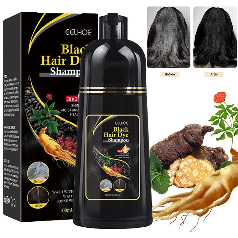 100ml Natural Herbal Hair Dye Shampoo 3 in 1