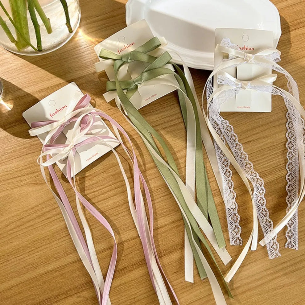 New 2pcs Korean Ribbon Bow Headband