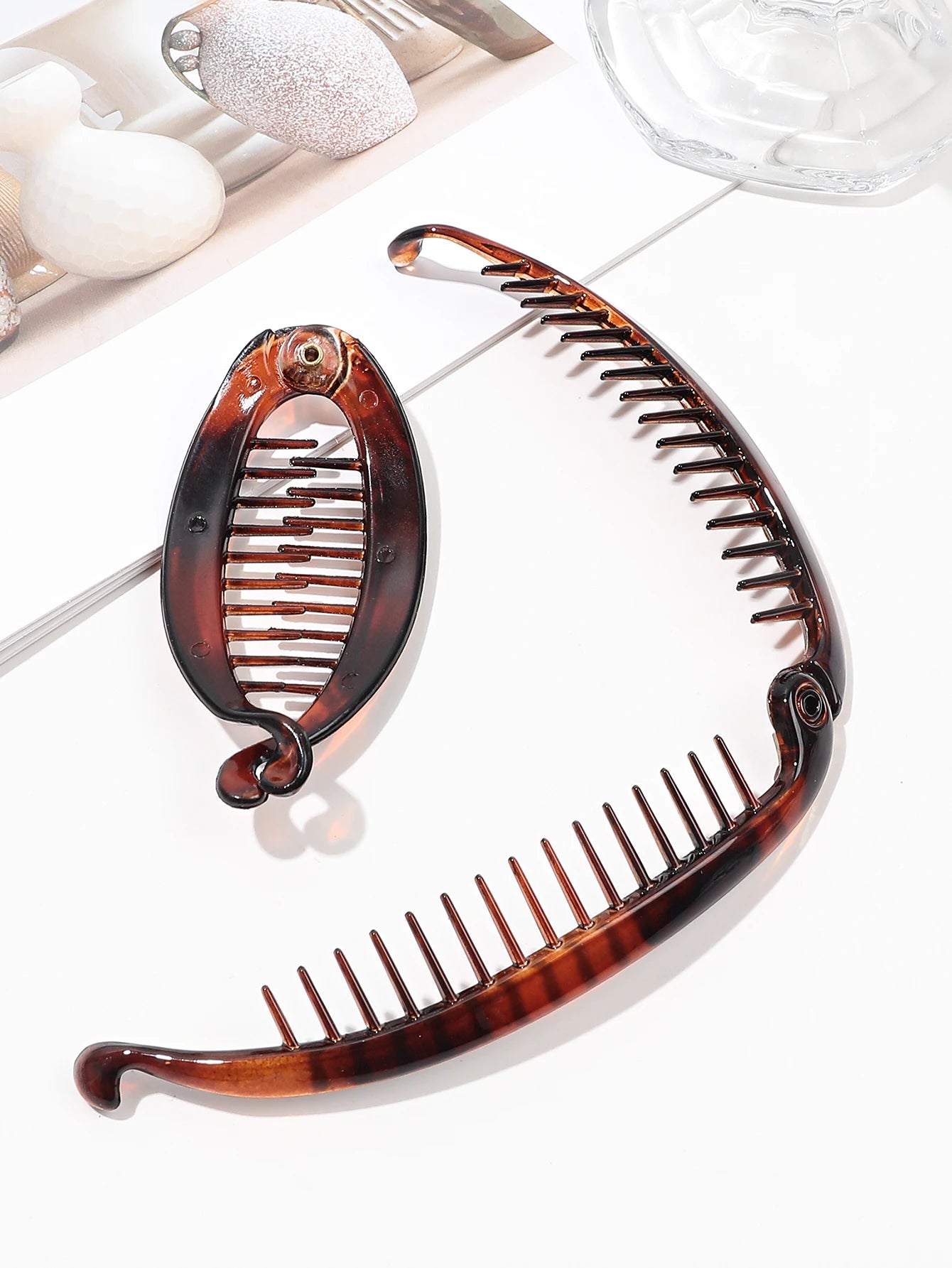 2pcs French Large Banana Clip Hair Comb Clip