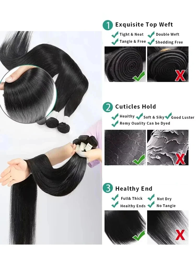 Rosabeauty 100% Natural Human Hair Bundles