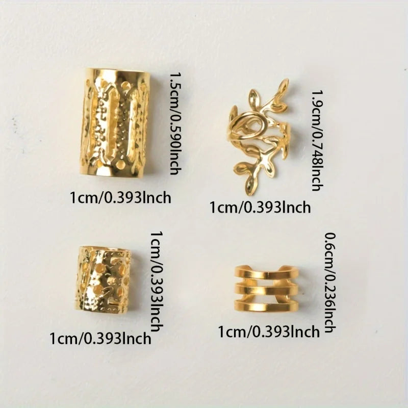 40pcs Dreadlock Hair Rings Adjustable Cuffs Clip