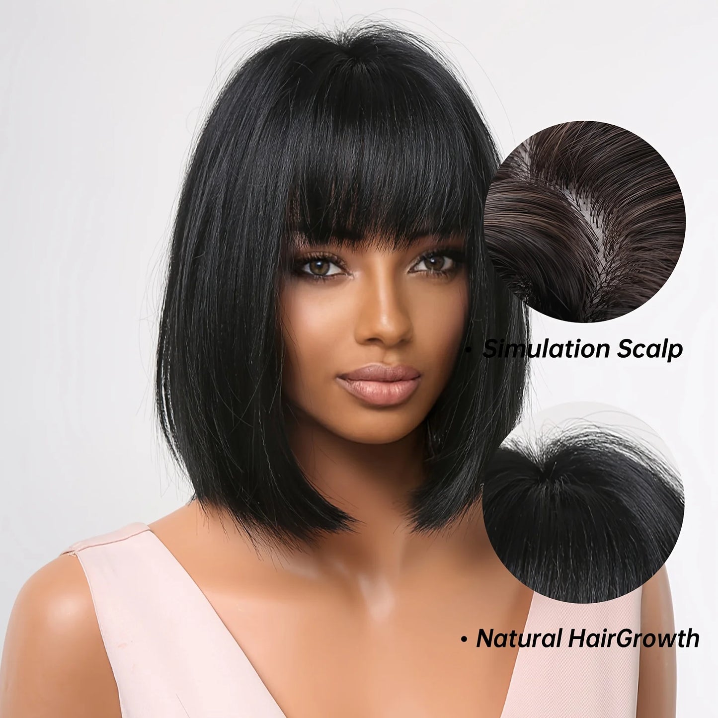 Synthetic Bob Wig With Bangs