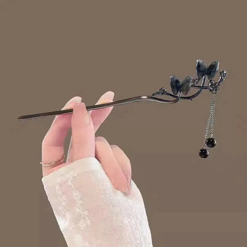 New Chinese Style Butterfly Flower Tassel Hair Stick