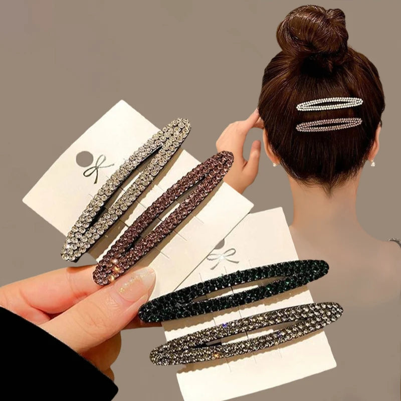 2pcs/set Rhinestone Hair Clips