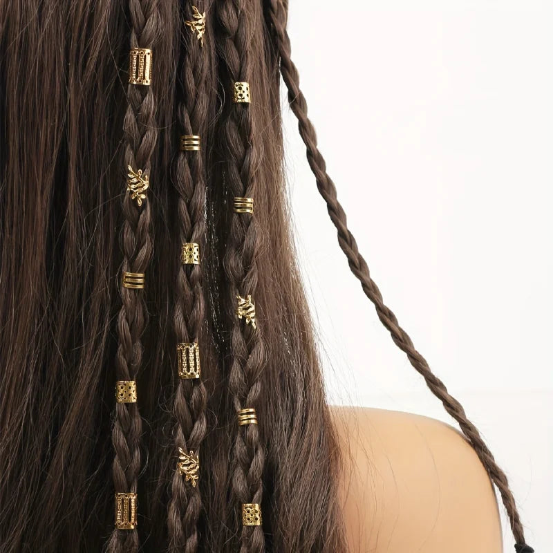 40pcs Dreadlock Hair Rings Adjustable Cuffs Clip