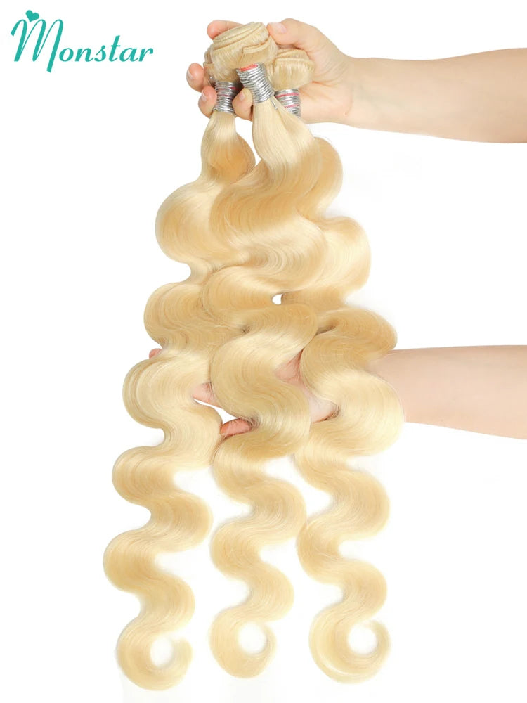 1/3/4 613 Blonde Hair Extension Brazilian Hair Weave Bundles