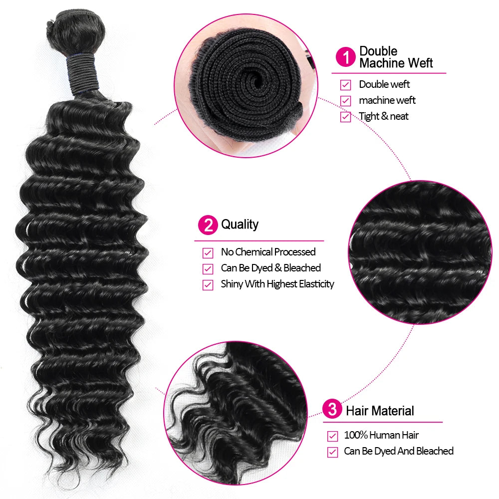 Deep Wave Remy Human Hair Bundles