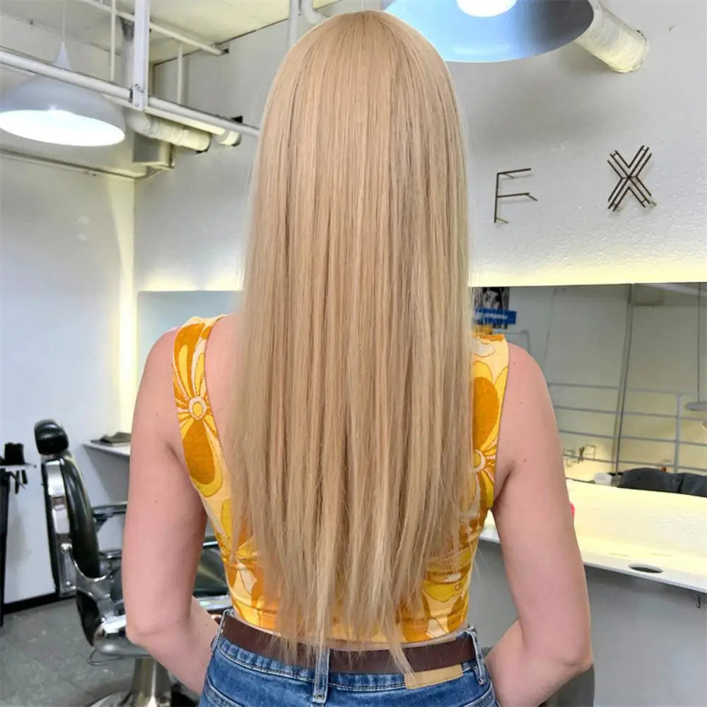 Beige Hair Long Straight Wig