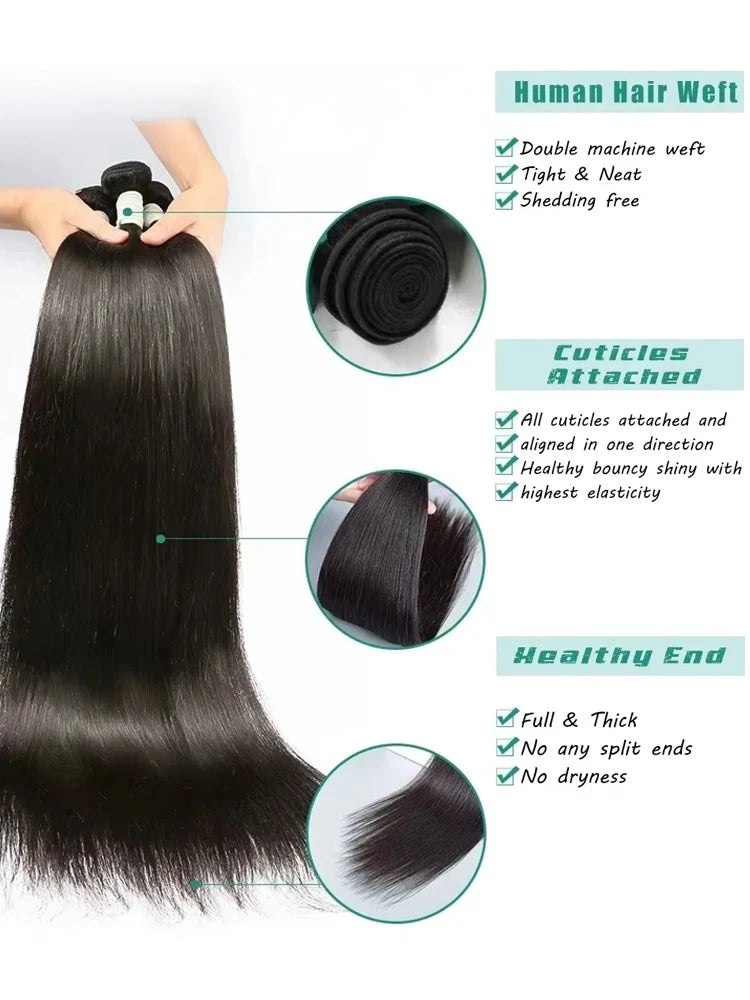 Rosabeauty 100% Natural Human Hair Bundles