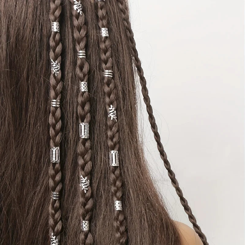 40pcs Dreadlock Hair Rings Adjustable Cuffs Clip