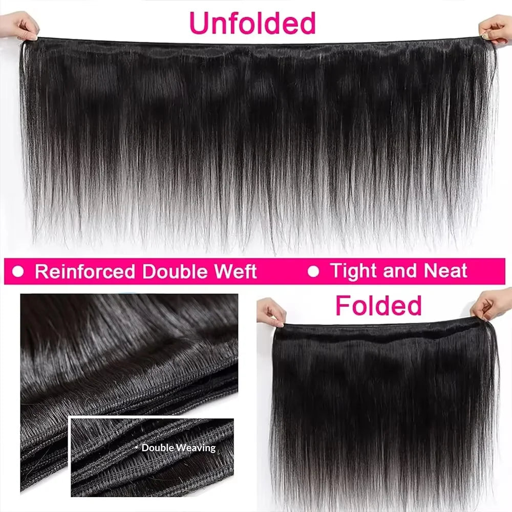 Natural Color Brazilian Human Hair Straight Bundles