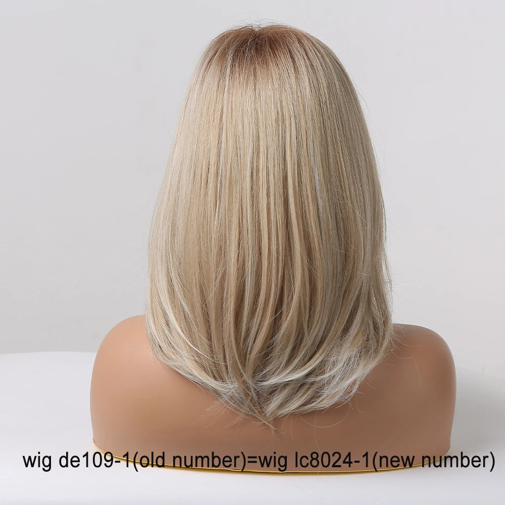 Layered Synthetic Wigs with Bangs