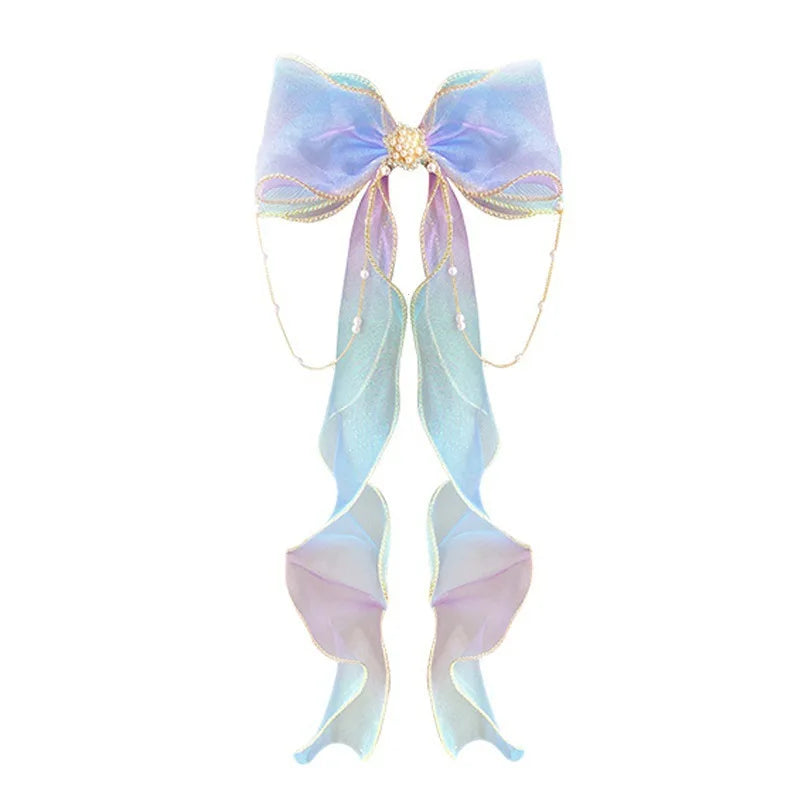 Colorful Chiffon Bow Ribbon Hair Clips